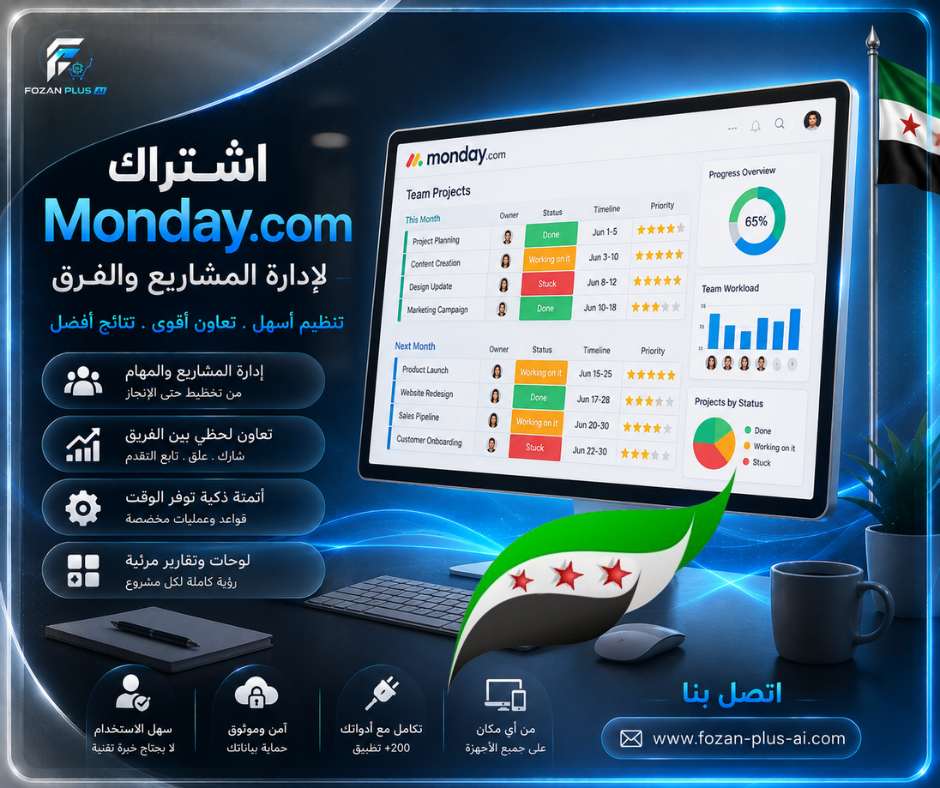 اشتراك Monday.com لإدارة المشاريع والفرق