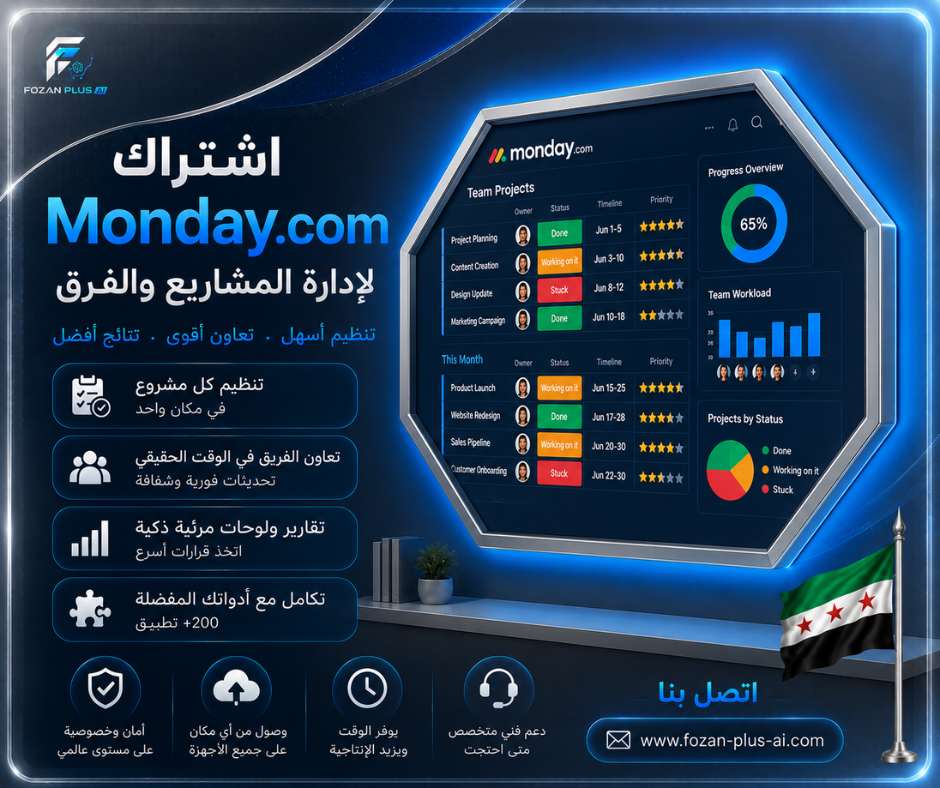 اشتراك Monday.com لإدارة المشاريع والفرق